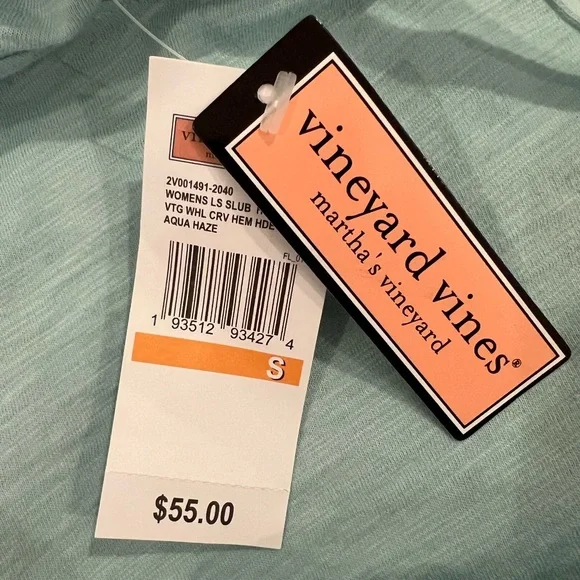 NWT Vineyard Vines Lightweight Aqua Haze Hoodie | Whale Logo | Size S - Picture 11 of 14